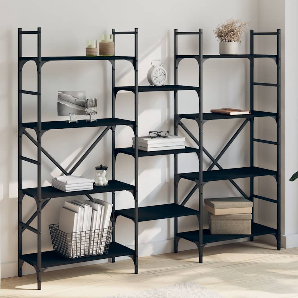 vidaXL Bookshelf Black 160x28,5x136,5 cm Engineered Wood