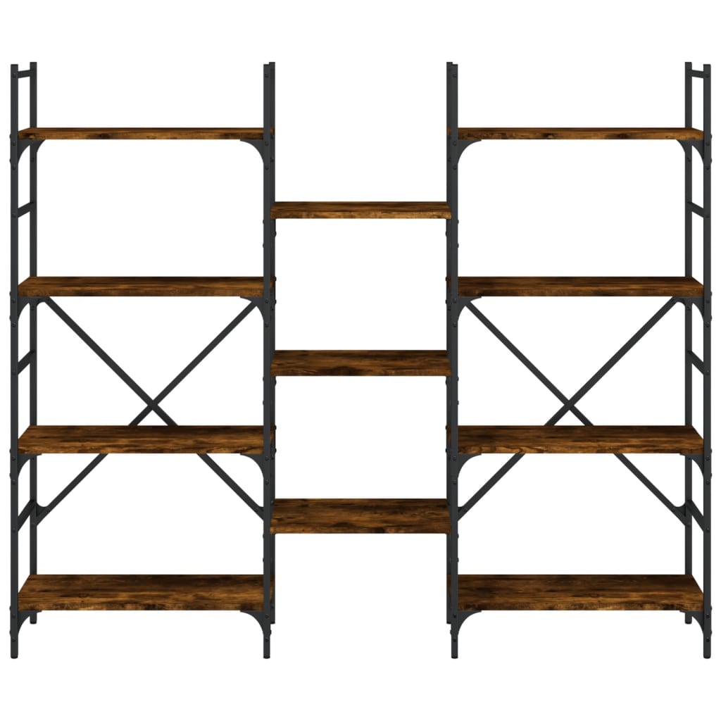 vidaXL Bookshelf Smoked Oak 160x28.5x136.5 cm Engineered Wood