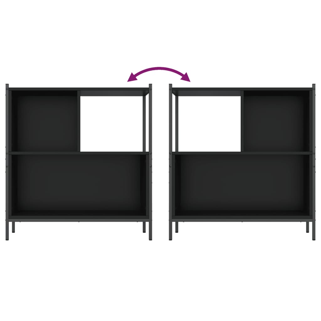 vidaXL Bookcase Black 72x28x77.5 cm Engineered Wood