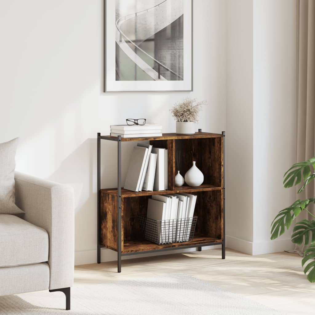 vidaXL Bookcase Smoked Oak 72x28x77,5 cm Engineered Wood