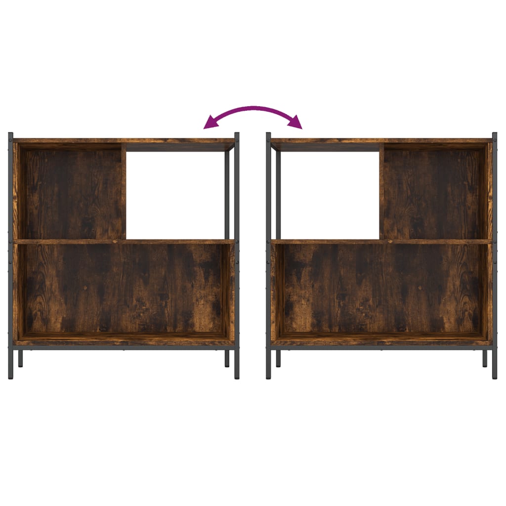 vidaXL Bookcase Smoked Oak 72x28x77.5 cm Engineered Wood