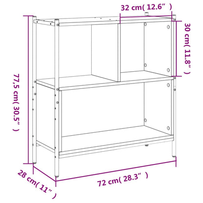 vidaXL Bookcase Smoked Oak 72x28x77,5 cm Engineered Wood