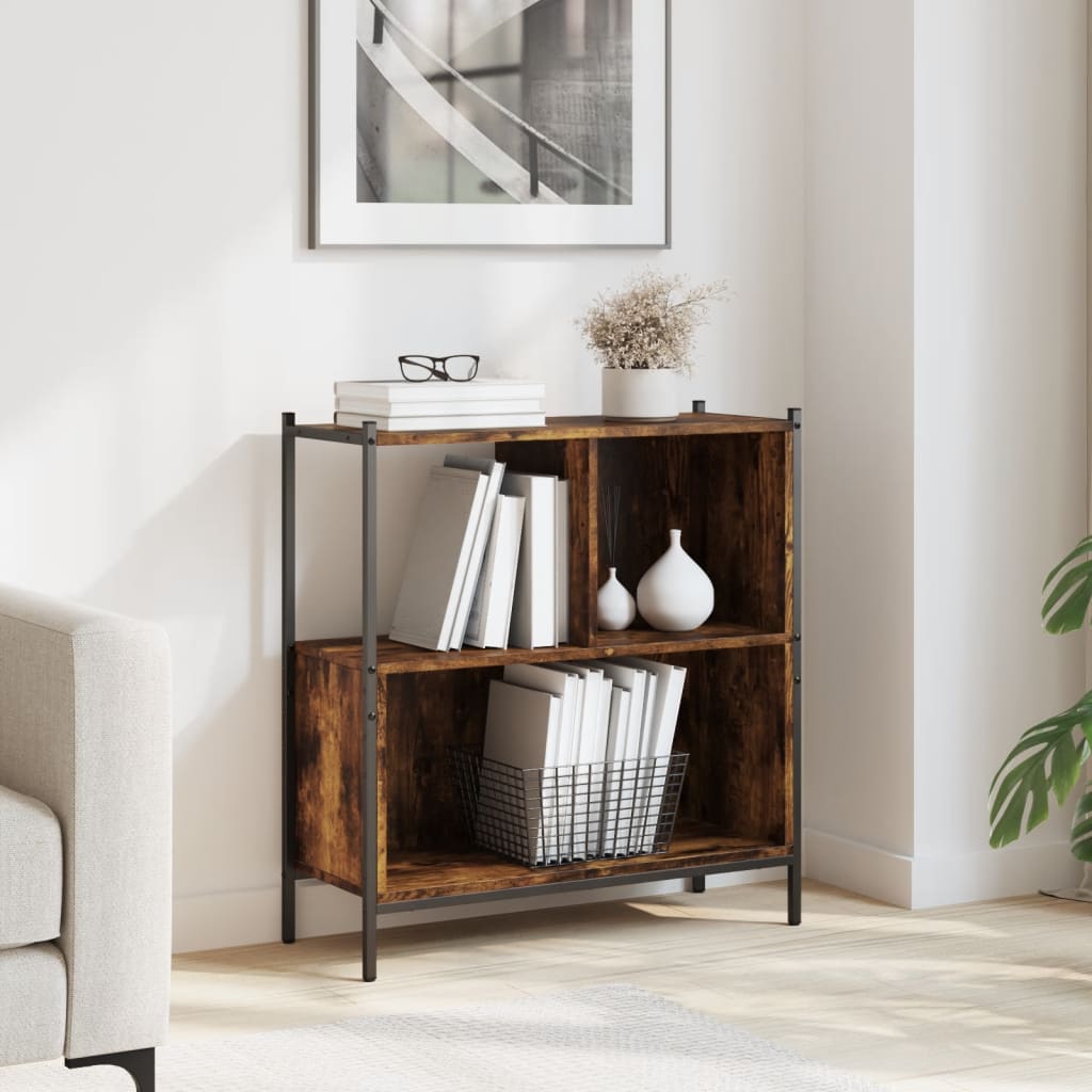 vidaXL Bookcase Smoked Oak 72x28x77.5 cm Engineered Wood