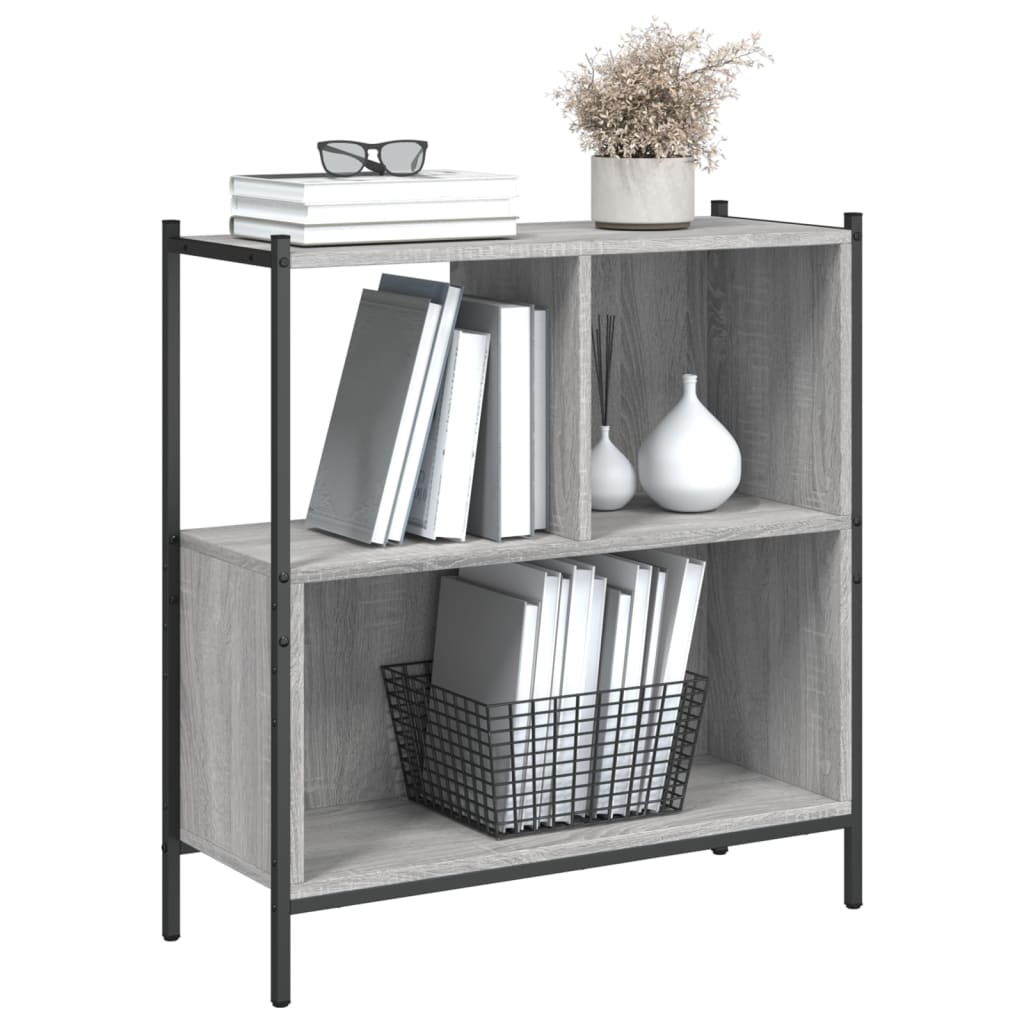 vidaXL Bookcase Grey Sonoma 72x28x77,5 cm Engineered Wood