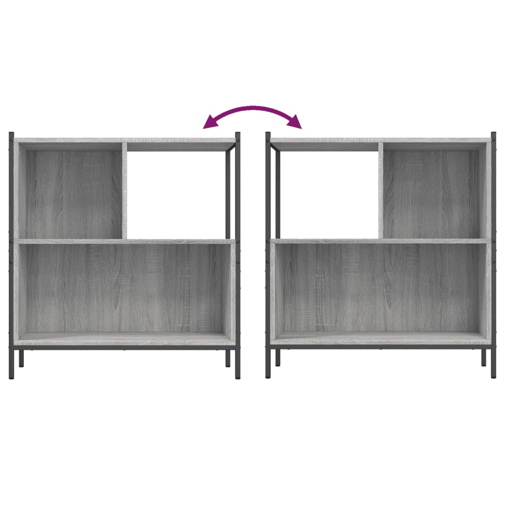 vidaXL Bookcase Grey Sonoma 72x28x77.5 cm Engineered Wood