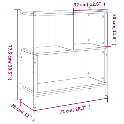 vidaXL Bookcase Grey Sonoma 72x28x77,5 cm Engineered Wood