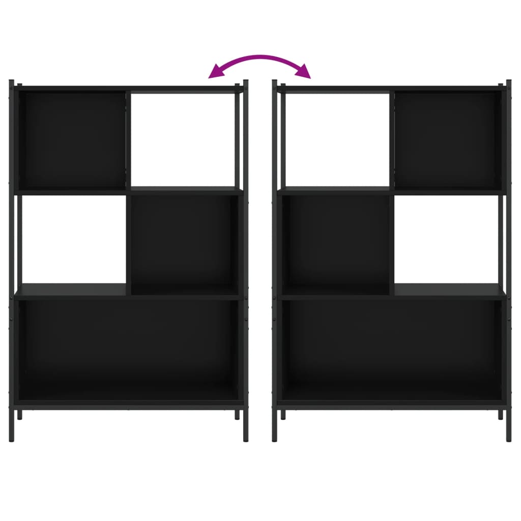 vidaXL Bookcase Black 72x28x109 cm Engineered Wood