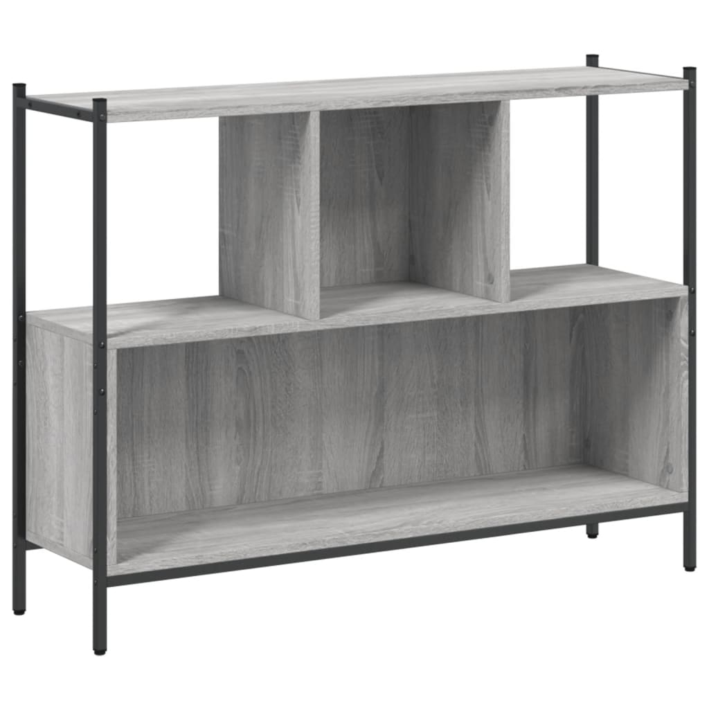 vidaXL Bookcase Grey Sonoma 102x28x77,5 cm Engineered Wood