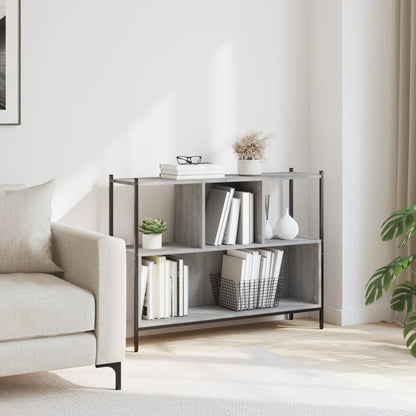 vidaXL Bookcase Grey Sonoma 102x28x77,5 cm Engineered Wood