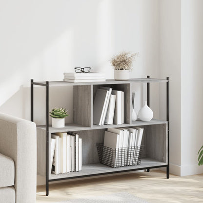 vidaXL Bookcase Grey Sonoma 102x28x77,5 cm Engineered Wood