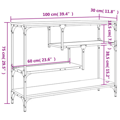 vidaXL Console Table Grey Sonoma 100x30x75 cm Engineered Wood