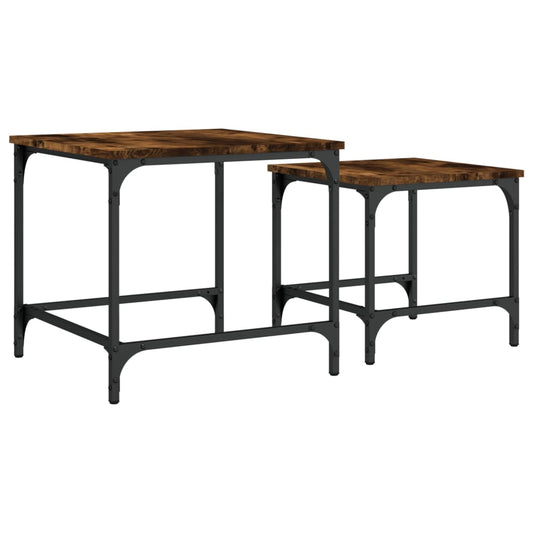 vidaXL Nesting Coffee Tables 2 pcs Smoked Oak Engineered Wood