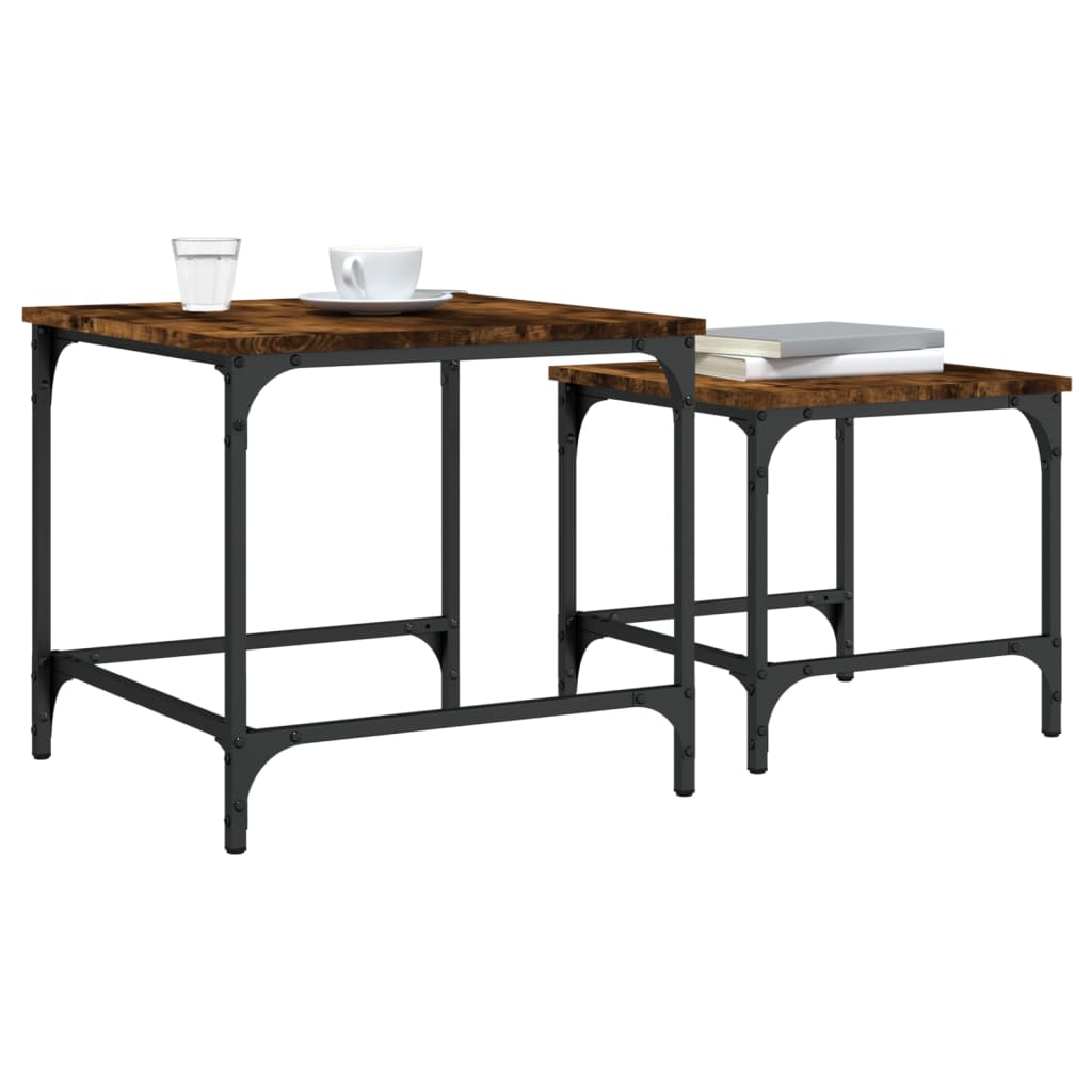 vidaXL Nesting Coffee Tables 2 pcs Smoked Oak Engineered Wood