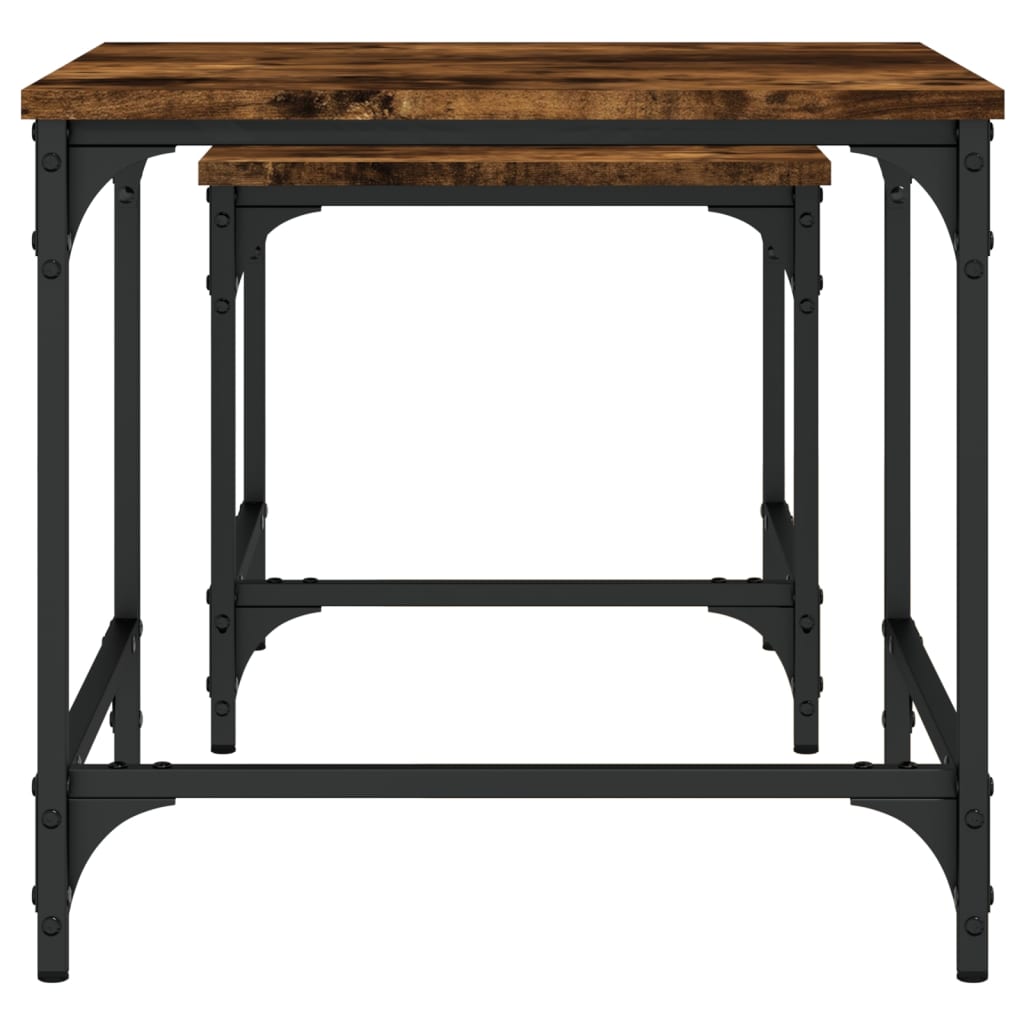 vidaXL Nesting Coffee Tables 2 pcs Smoked Oak Engineered Wood
