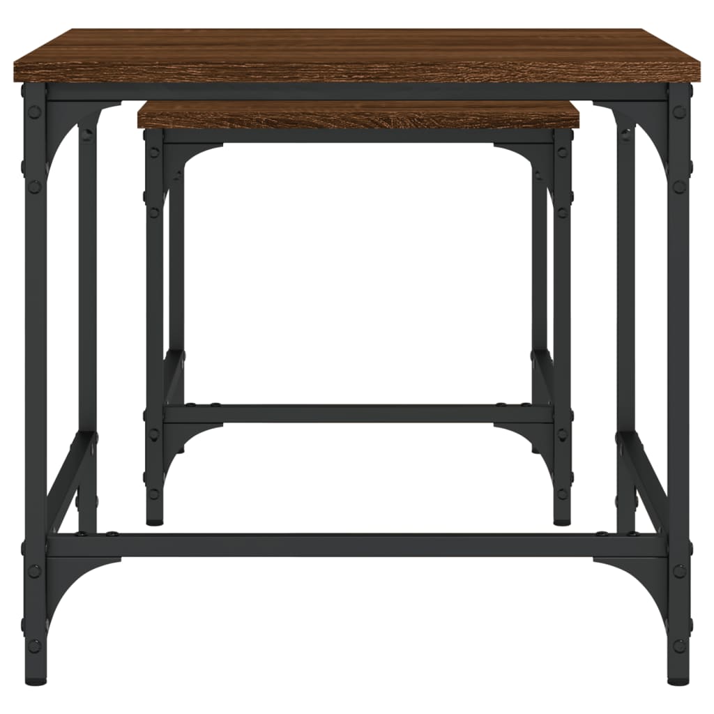 vidaXL Nesting Coffee Tables 2 pcs Brown Oak Engineered Wood