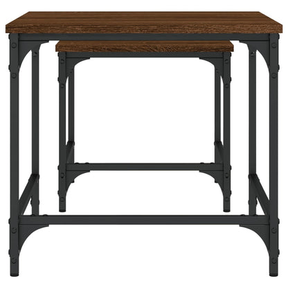 vidaXL Nesting Coffee Tables 2 pcs Brown Oak Engineered Wood
