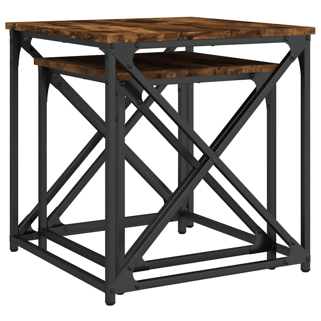 vidaXL Nesting Coffee Tables 2 pcs Smoked Oak Engineered Wood