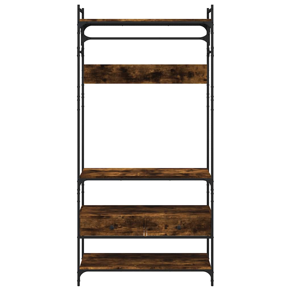 vidaXL Wardrobe with Drawers Smoked Oak 89x39x184.5 cm Engineered Wood