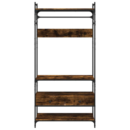 vidaXL Wardrobe with Drawers Smoked Oak 89x39x184.5 cm Engineered Wood