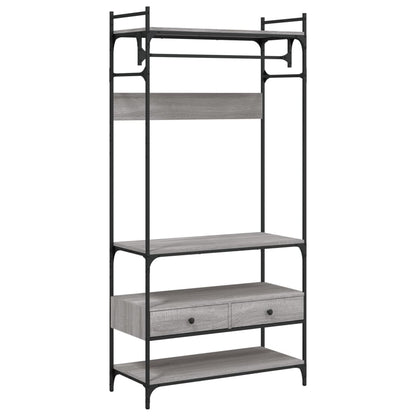 vidaXL Wardrobe with Drawers Grey Sonoma 89x39x184.5cm Engineered Wood