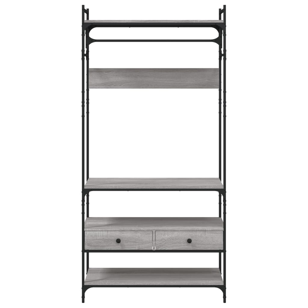 vidaXL Wardrobe with Drawers Grey Sonoma 89x39x184.5 cm Engineered Wood