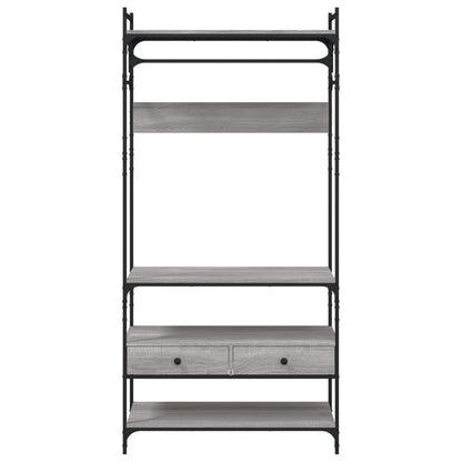 vidaXL Wardrobe with Drawers Grey Sonoma 89x39x184.5cm Engineered Wood