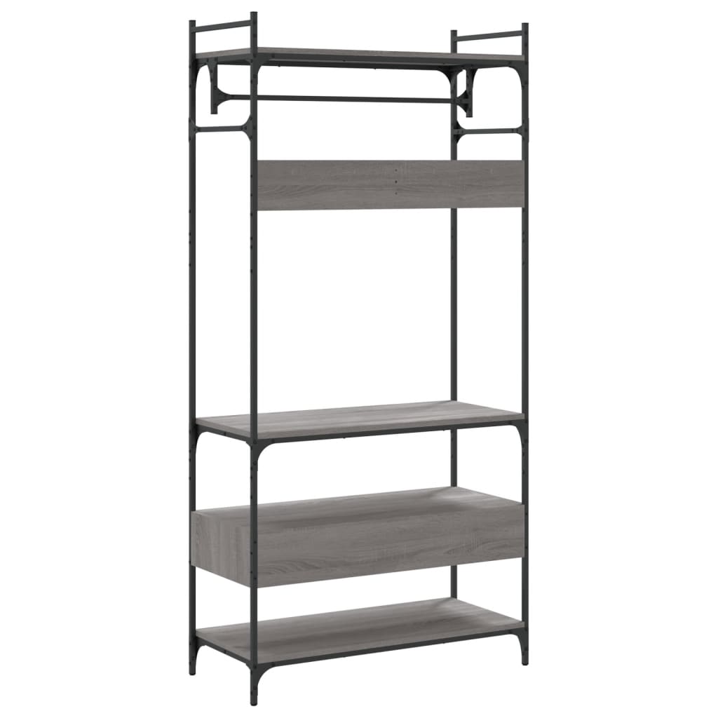 vidaXL Wardrobe with Drawers Grey Sonoma 89x39x184.5cm Engineered Wood