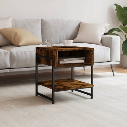 vidaXL Coffee Table Smoked Oak 40x40x45 cm Engineered Wood