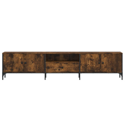 vidaXL TV Cabinet with Drawer Smoked Oak 200x25x44 cm Engineered Wood