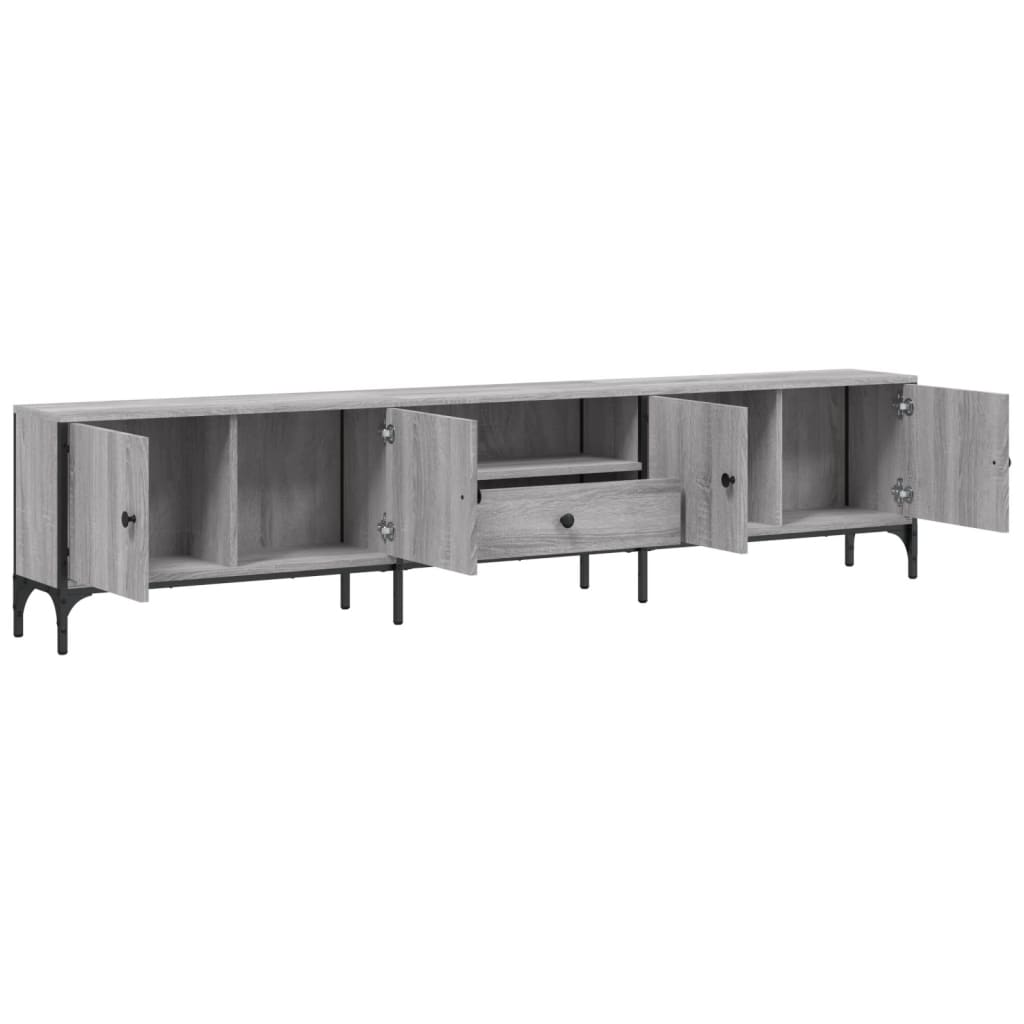 vidaXL TV Cabinet with Drawer Grey Sonoma 200x25x44 cm Engineered Wood