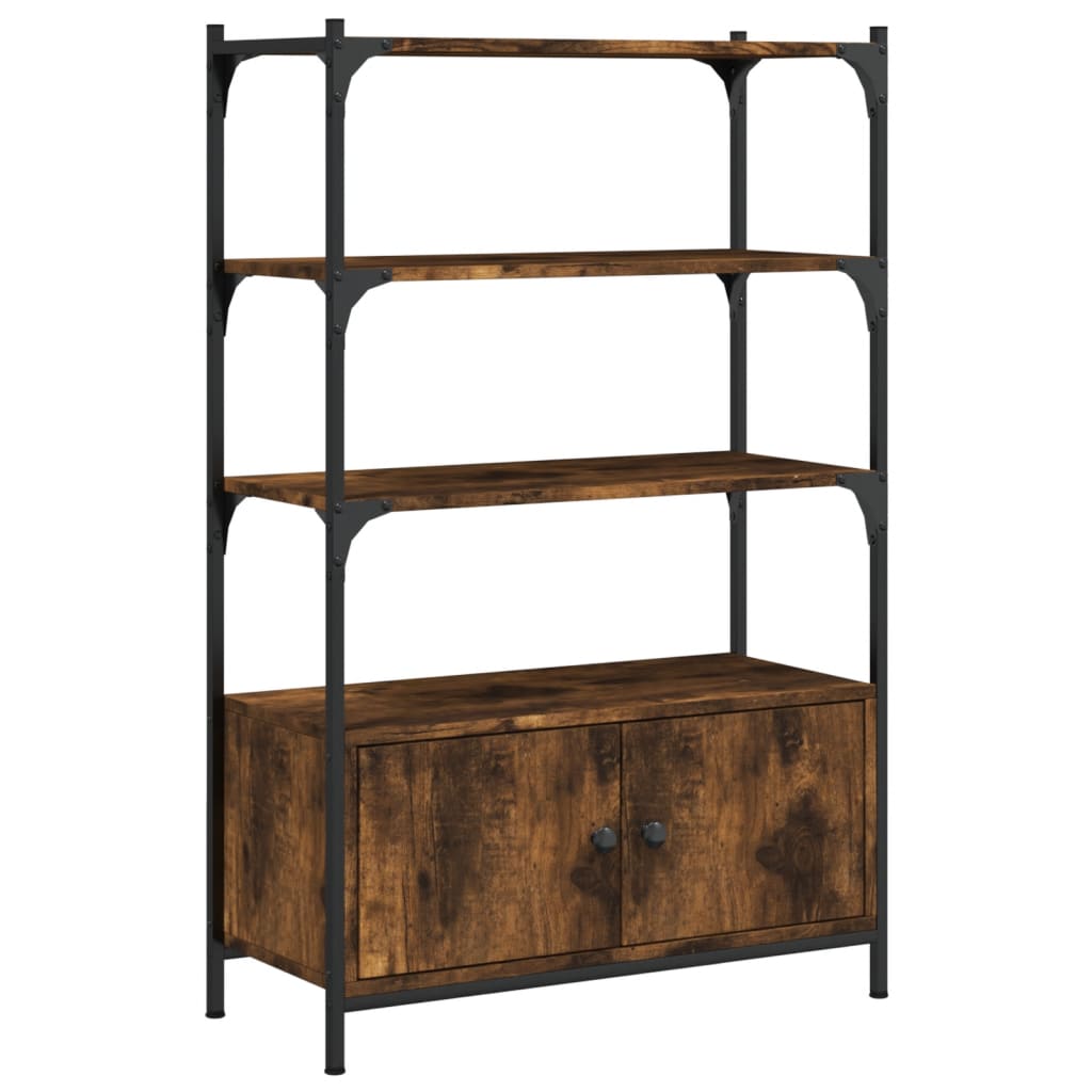 vidaXL Bookcase 3-Tier Smoked Oak 70x30x109,5 cm Engineered Wood