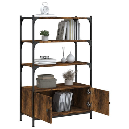 vidaXL Bookcase 3-Tier Smoked Oak 70x30x109,5 cm Engineered Wood