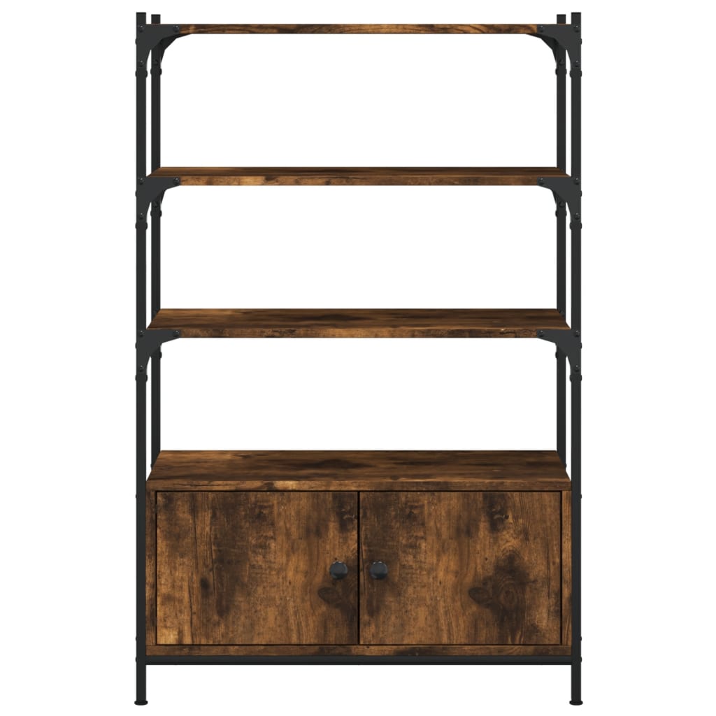 vidaXL Bookcase 3-Tier Smoked Oak 70x30x109,5 cm Engineered Wood