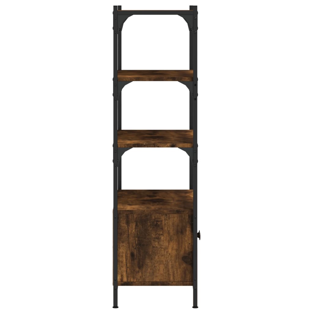 vidaXL Bookcase 3-Tier Smoked Oak 70x30x109,5 cm Engineered Wood