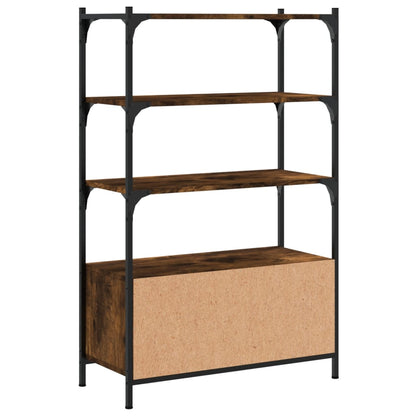 vidaXL Bookcase 3-Tier Smoked Oak 70x30x109,5 cm Engineered Wood