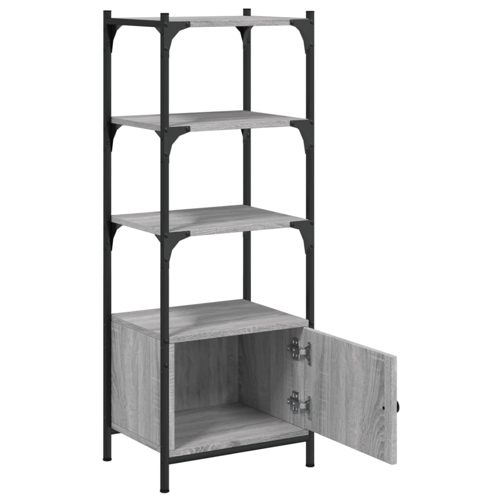 vidaXL Bookcase 3-Tier Grey Sonoma 41x30x109.5 cm Engineered Wood