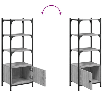vidaXL Bookcase 3-Tier Grey Sonoma 41x30x109.5 cm Engineered Wood