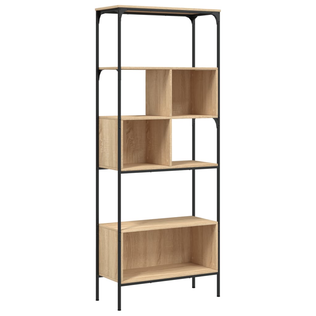 vidaXL Bookcase 5-Tier Sonoma Oak 76x33x188,5 cm Engineered Wood