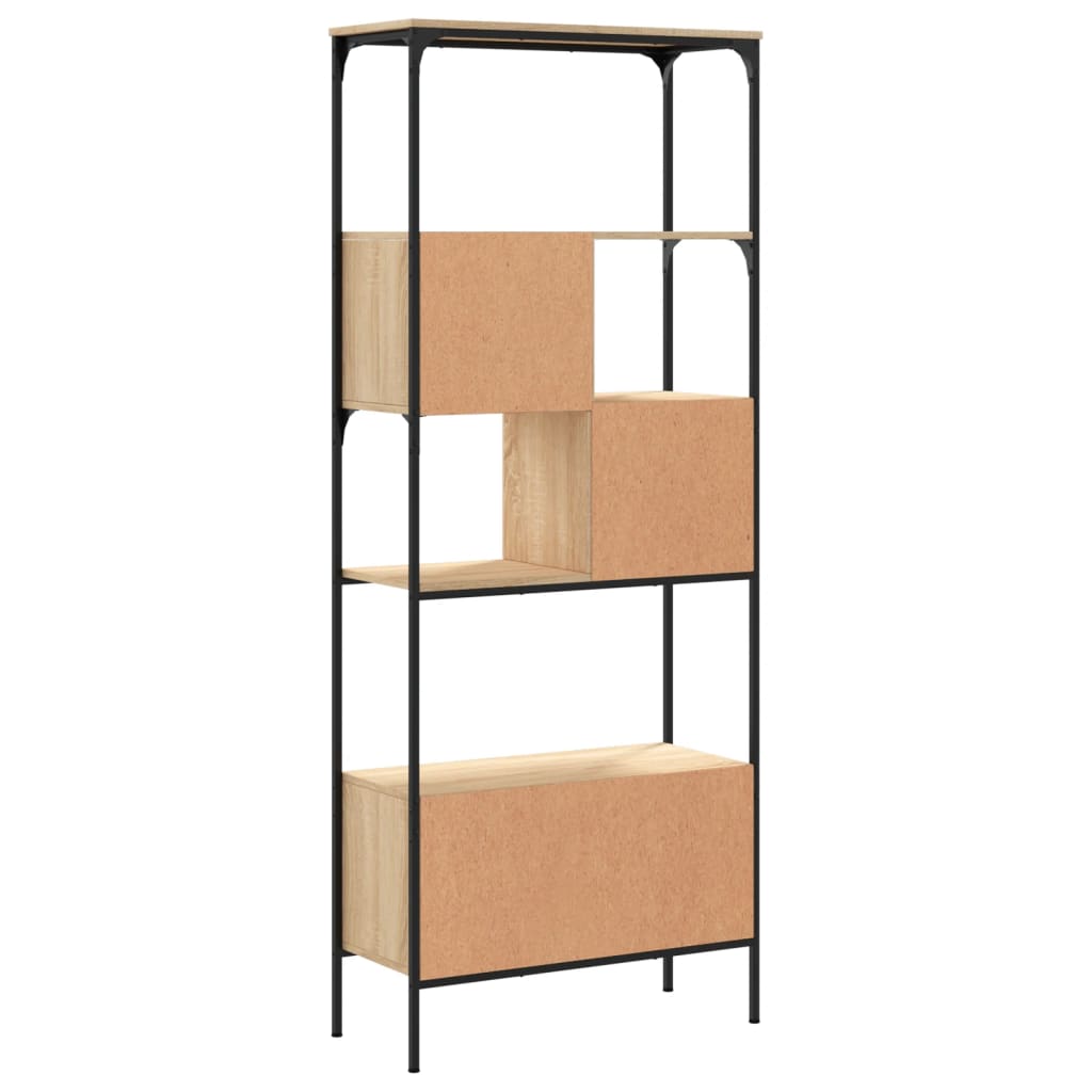 vidaXL Bookcase 5-Tier Sonoma Oak 76x33x188,5 cm Engineered Wood