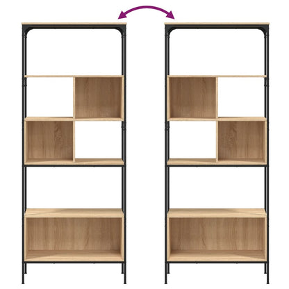 vidaXL Bookcase 5-Tier Sonoma Oak 76x33x188.5 cm Engineered Wood