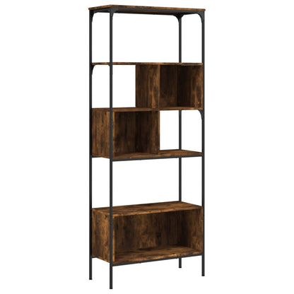 vidaXL Bookcase 5-Tier Smoked Oak 76x33x188,5 cm Engineered Wood