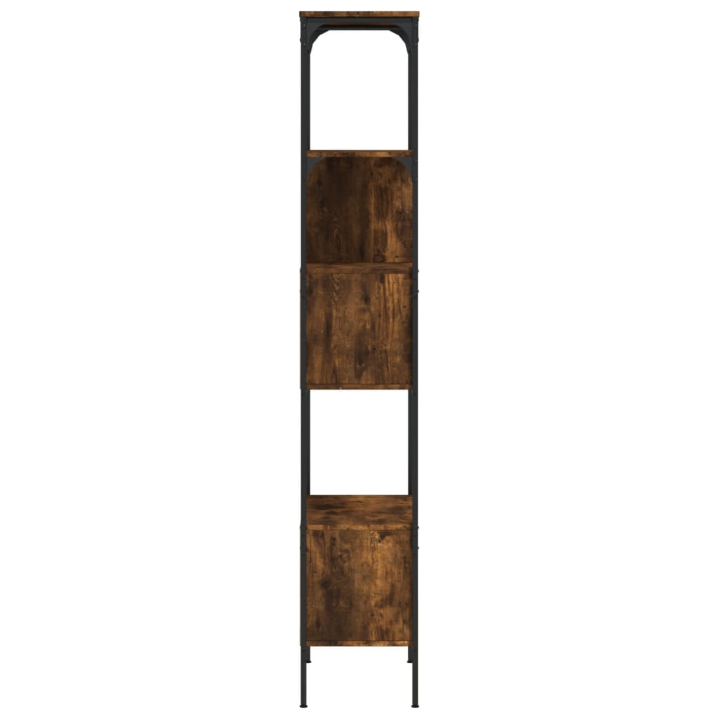 vidaXL Bookcase 5-Tier Smoked Oak 76x33x188.5 cm Engineered Wood