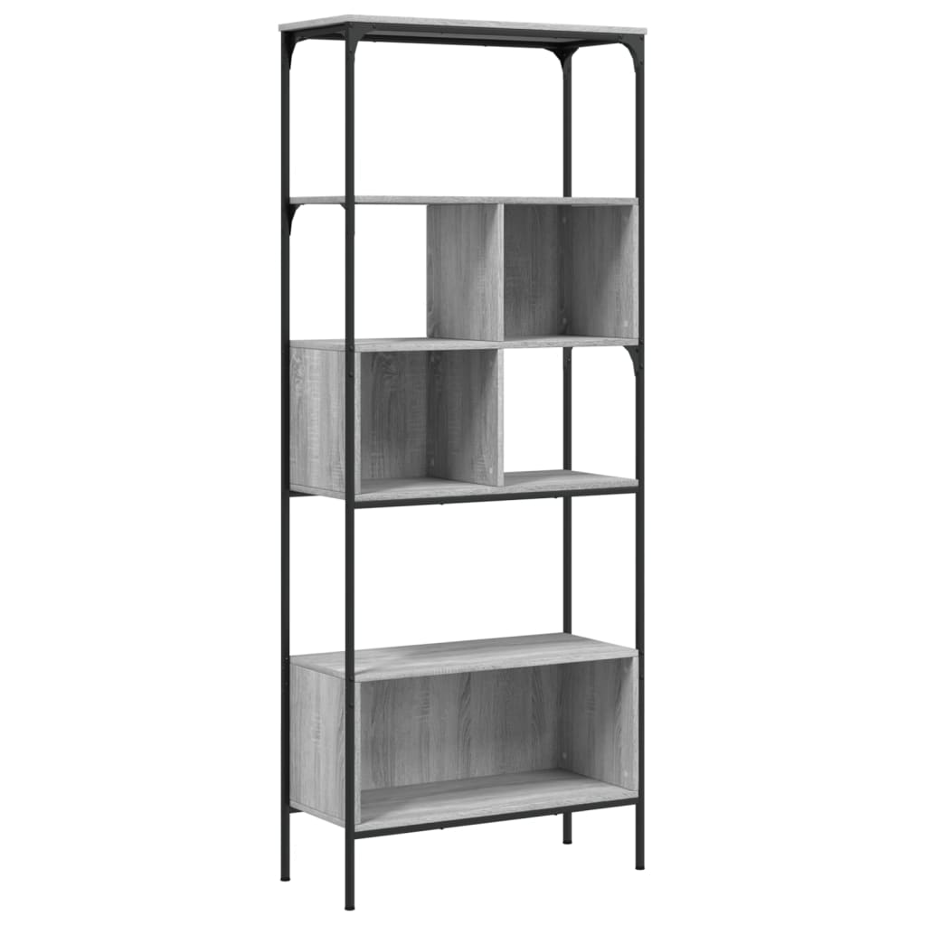 vidaXL Bookcase 5-Tier Grey Sonoma 76x33x188,5 cm Engineered Wood