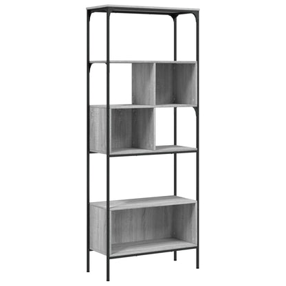 vidaXL Bookcase 5-Tier Grey Sonoma 76x33x188,5 cm Engineered Wood