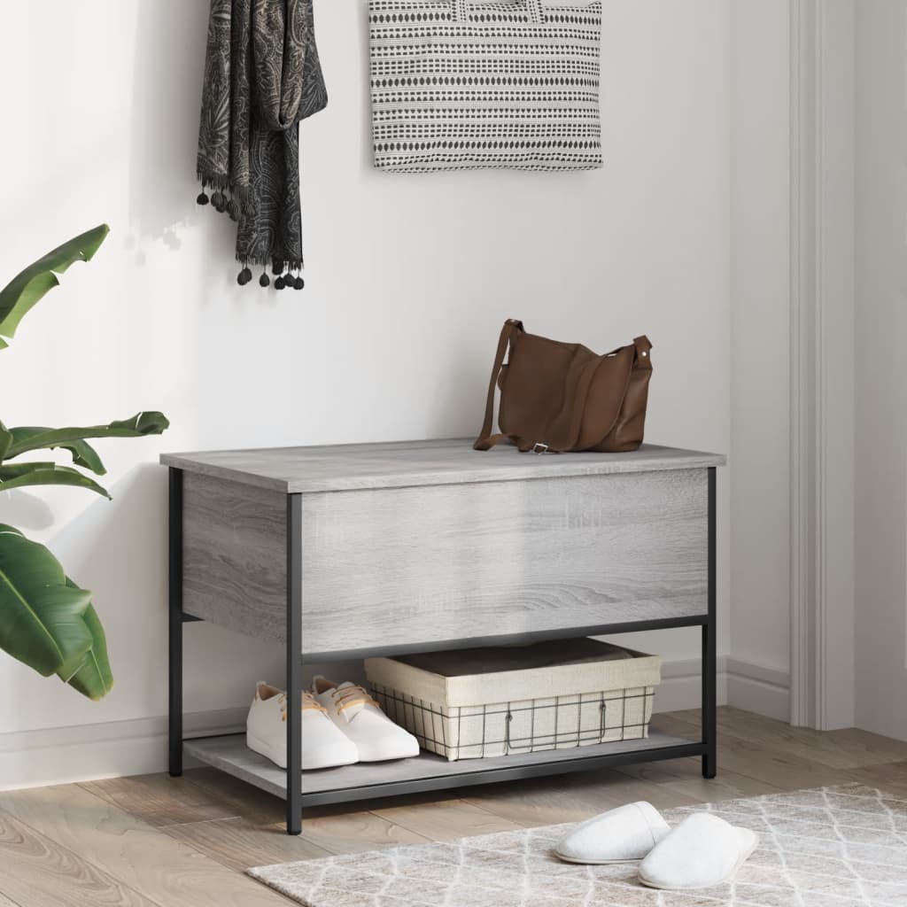 vidaXL Storage Bench Grey Sonoma 70x42,5x47 cm Engineered Wood