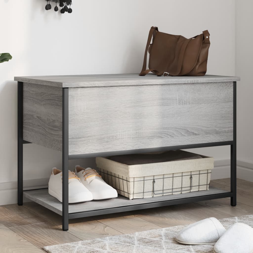 vidaXL Storage Bench Grey Sonoma 70x42,5x47 cm Engineered Wood