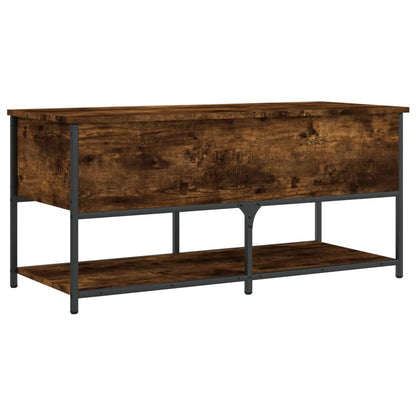 vidaXL Storage Bench Smoked Oak 100x42,5x47 cm Engineered Wood