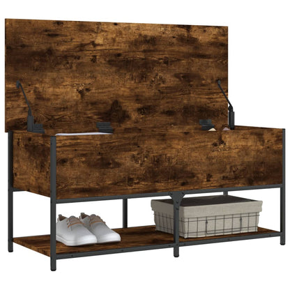 vidaXL Storage Bench Smoked Oak 100x42,5x47 cm Engineered Wood