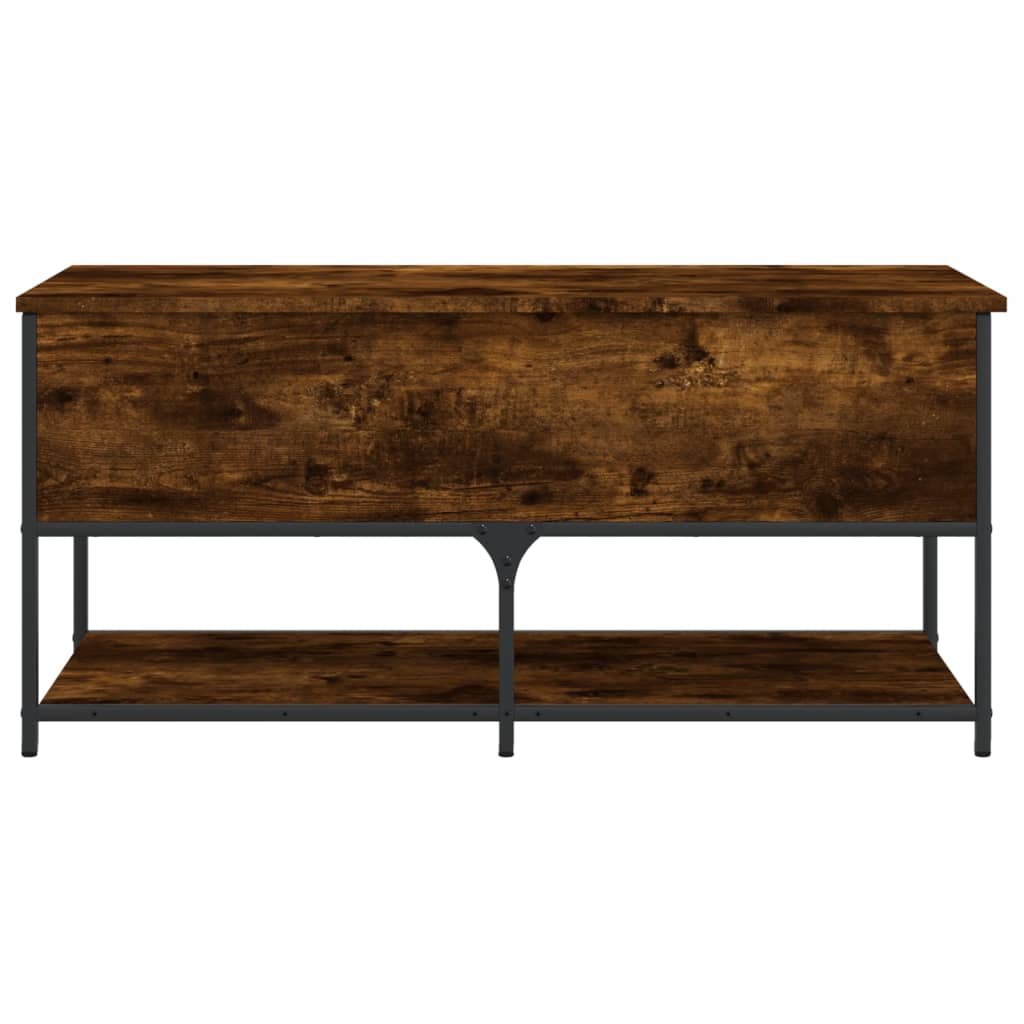 vidaXL Storage Bench Smoked Oak 100x42,5x47 cm Engineered Wood