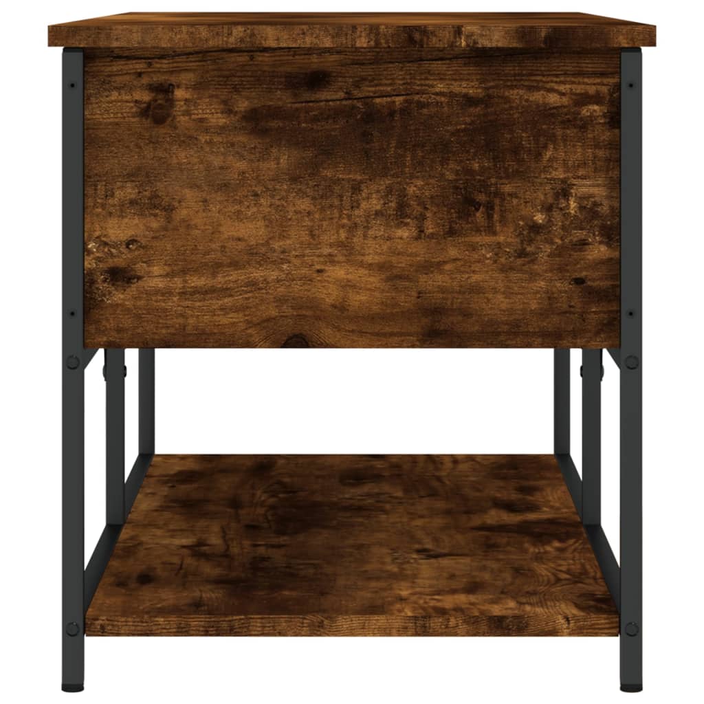 vidaXL Storage Bench Smoked Oak 100x42,5x47 cm Engineered Wood